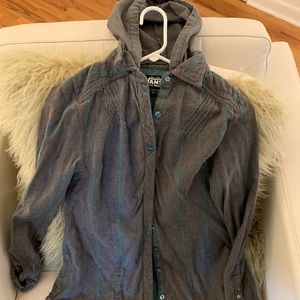 Vans cozy button up with removable hood.